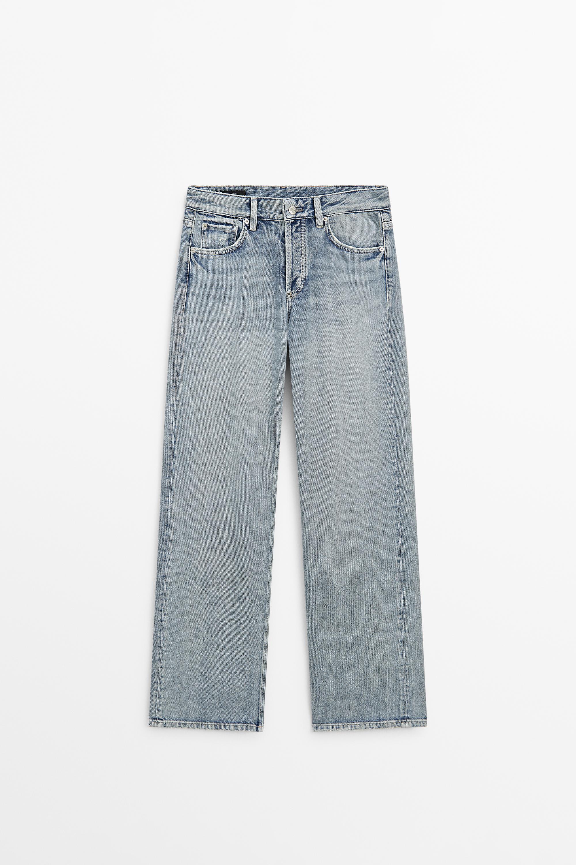 Jean wide leg taille moyenne
